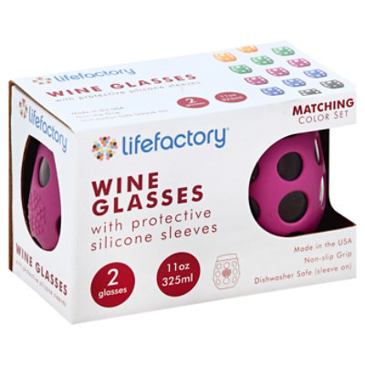 Lifefactory Wine Glass 2pk Huckleberry - 11 Oz