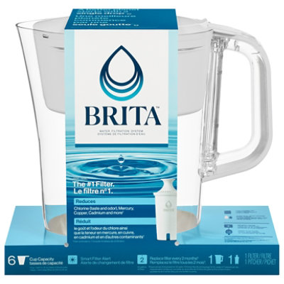 Brita Soho 6-Cup Black Water Filter Pitcher with Elite Filter, Reduces Lead