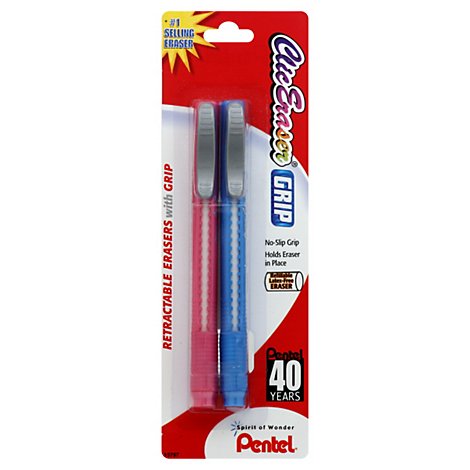 Pentel Clic Eraser Fashion Grip - 2 Count