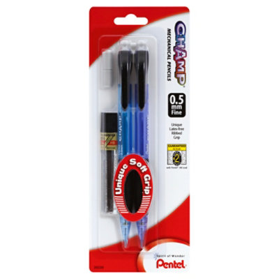 Pentel Champ Mechanical Pencil Auto Value Pack 0.5 mm - 2 Count  - Image 1