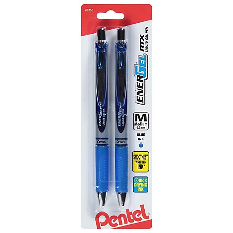 Pentel Pen Energel Blue Retractable - 2 Count