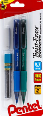 Pentel Twist-Erase Express Automatic Pencils With Jumbo Eraser 0.7 Mm Medium - 2 Count - Image 2