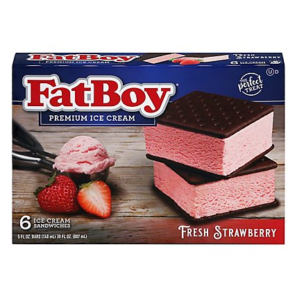 FatBoy Strawberry Ice Cream Sandwich - 6 Count - Image 3