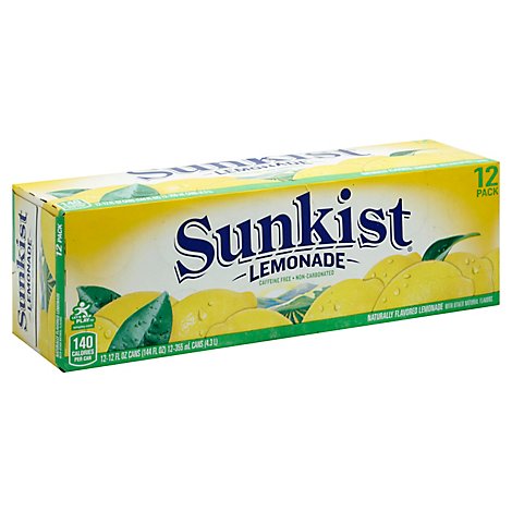 Sunkist Lemonade Caffeine Free Non-Carbonated - 12-12 Fl. Oz.