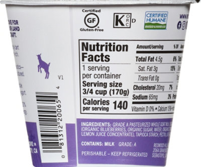 Redwood Hill Farm Yogurt Goat Milk Bluebry - 6 Oz - Image 6