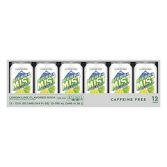 Sierra Mist Diet Soda Twst Caffeine Free Lemon Lime - 12-12 Fl. Oz.