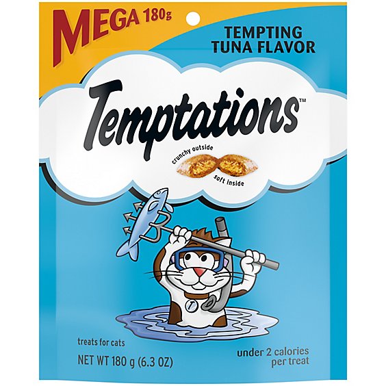 Temptations Classic Crunchy And Soft Tempting Tuna Flavor Cat Treats Pouch - 6.3 Oz