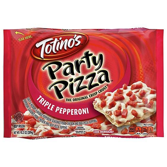 Totinos Party Pizza Pepperoni Triple Frozen - 10.2 Oz
