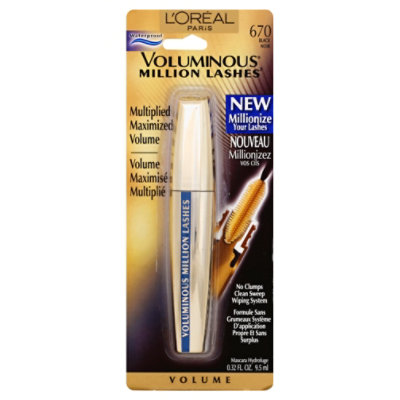 LOreal Voluminous Mascara Million Lashes Volume Maximized Black 670 - 0.32 Fl. Oz.