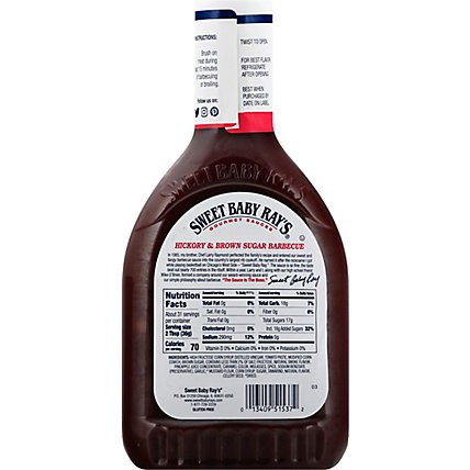 Sweet Baby Rays Sauce Barbecue Hickory & Brown Sugar Squeezable - 40 Oz - Image 6