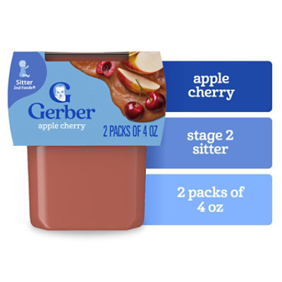 Gerber 2nd Foods Apples & Cherries - 2-4 Oz - Image 1