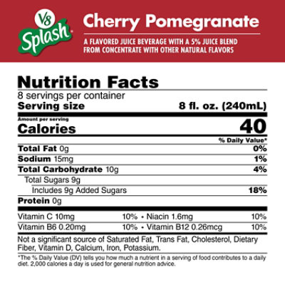 V8 Splash Cherry Pomegranate Flavored Juice Beverage - 64 Fl Oz - Image 4