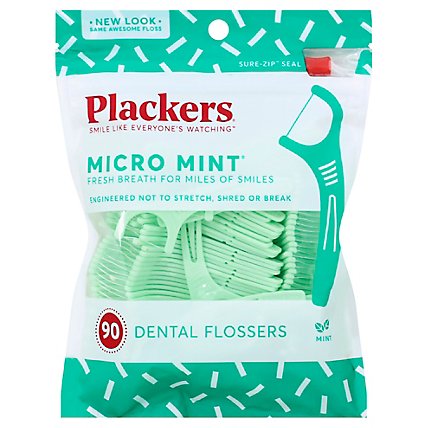 Plackers Micro Mint Flossers - 90 Count - Image 1