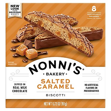 Nonnis Biscotti Salted Caramel 8 Count - 6.72 Oz - Image 2