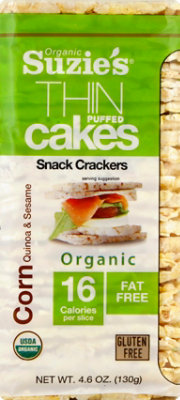 Suzies Crackers Puffed Cakes Thin Corn Quinoa & Sesame - 4.6 Oz - Image 2