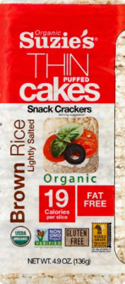 Suzies Crackers Puffed Cakes Thin Brown Rice Lightly Salted - 4.9 Oz - Image 2