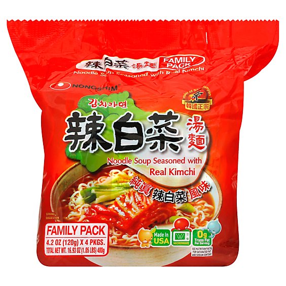 Nong Shim Ndl Sp Kimchi 4pk - 4 Package