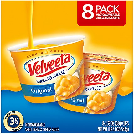 Velveeta Shells & Cheese Original Microwaveable Pasta & Cheese Sauce Cups - 8-2.39 Oz - Image 9
