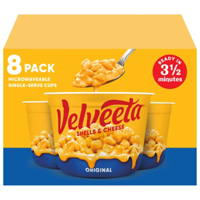 Velveeta Shells & Cheese Original Microwaveable Pasta & Cheese Sauce Cups - 8-2.39 Oz - Image 1