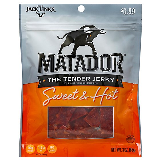Matador The Tender Jerky Beef & Pork Sweet & Hot - 3 Oz