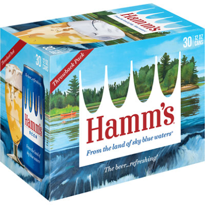 Hamms American Style Lager Beer 4.7% ABV Cans - 30-12 Fl. Oz. - Image 1