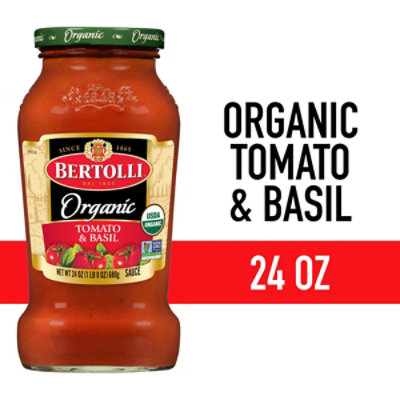 BERTOLLI Pasta Sauce Organic Traditional Tomato & Basil Jar - 24 Oz - Image 1