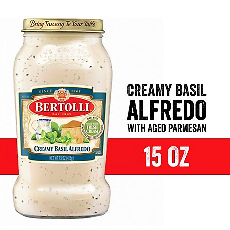 Bertolli Pasta Sauce Creamy Basil Alfredo Jar - 15 Oz