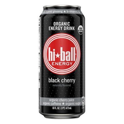 Hiball Energy Black Cherry Certified Organic Energy Drink In Can - 16 Fl. Oz.