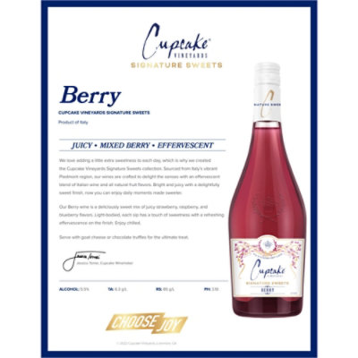 Cupcake Signature Sweets Berry Wine - 750 Ml - Image 2