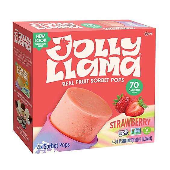 Jolly Llama Strawberry Sorbet Pops - 4-3 Fl. Oz.