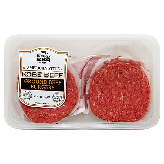 American BBQ Co American Style Kobe Beef Ground Beef Burgers - 16.00 Oz
