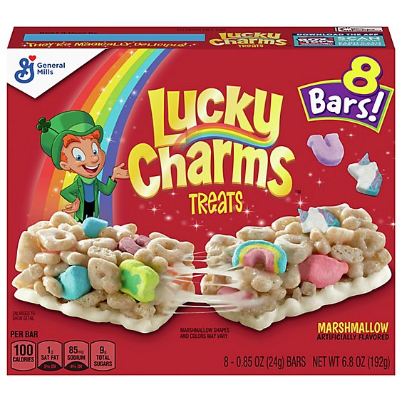 Lucky Charms Treats Bar With Marshmallow - 8-0.85 Oz