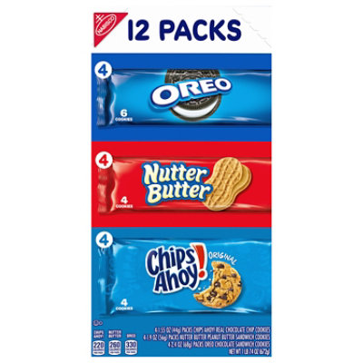 NABISCO Oreo Nutter Butter Chips Ahoy! Cookies Snack Packs - 12-1 Oz - Image 3