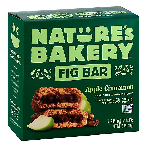 Natures Bakery Fig Bar Stone Ground Whole Wheat Apple Cinnamon - 6-2 Oz