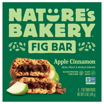 Natures Bakery Fig Bar Stone Ground Whole Wheat Apple Cinnamon - 6-2 Oz - Image 1