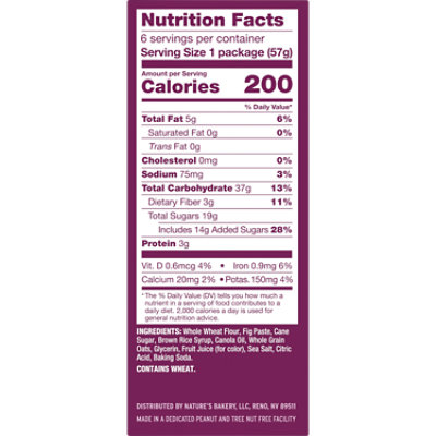 Natures Bakery Fig Bar Stone Ground Whole Wheat Original Fig - 6-2 Oz - Image 5