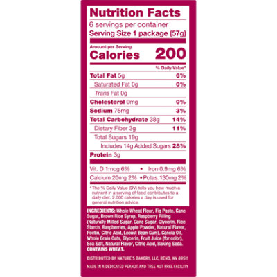 Natures Bakery Fig Bar Stone Ground Whole Wheat Raspberry - 6-2 Oz - Image 4