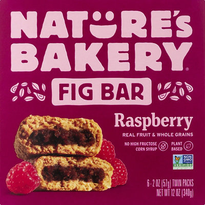 Natures Bakery Fig Bar Stone Ground Whole Wheat Raspberry - 6-2 Oz