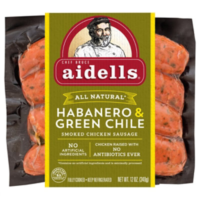 Aidells Smoked Chicken Sausage Links Habanero & Green Chile 4 Count - 12 Oz - Image 3