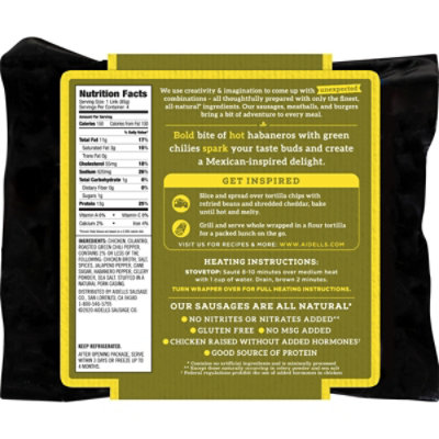 Aidells Habanero & Green Chile Smoked Chicken Sausage - 4 Count - Image 2