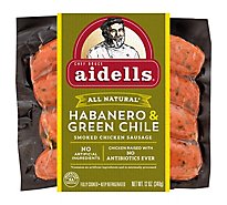 Aidells Smoked Chicken Sausage Links Habanero & Green Chile 4 Count - 12 Oz