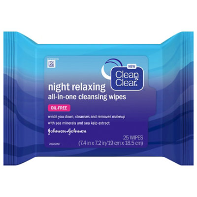 Clean & Clear Wipes Cleansing All-in-One Night Relaxing - 25 Count