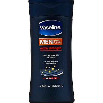 Vaseline Men Healing Moisture Hand And Body Lotion Extra Strength - 10 Oz - Image 2
