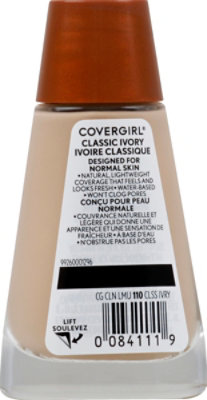 COVERGIRL Clean Liquid Foundation Normal Skin Classic Ivory 110 - 1 Fl. Oz. - Image 2