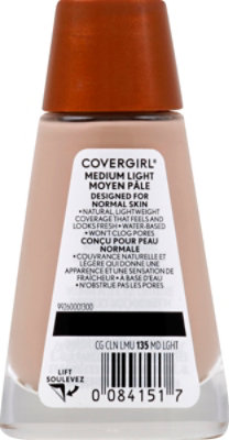 COVERGIRL Clean Liquid Foundation Normal Skin Medium Light 135 - 1 Fl. Oz. - Image 3