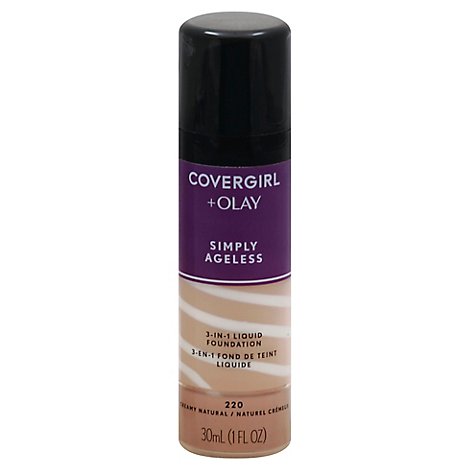 COVERGIRL + Olay Simply Ageless Liquid Foundation 3-in-1 Creamy Natural 220 - 1 Fl. Oz.