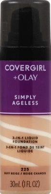 COVERGIRL + Olay Simply Ageless Liquid Foundation 3-in-1 Buff Beige 225 - 1 Fl. Oz. - Image 2