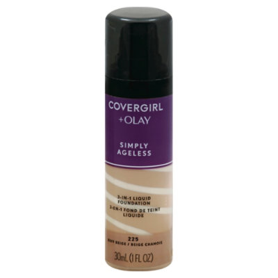 COVERGIRL + Olay Simply Ageless Liquid Foundation 3-in-1 Buff Beige 225 - 1 Fl. Oz. - Image 1