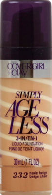 COVERGIRL + Olay Simply Ageless Liquid Foundation 3-in-1 Nude Beige 232 - 1 Fl. Oz. - Image 2