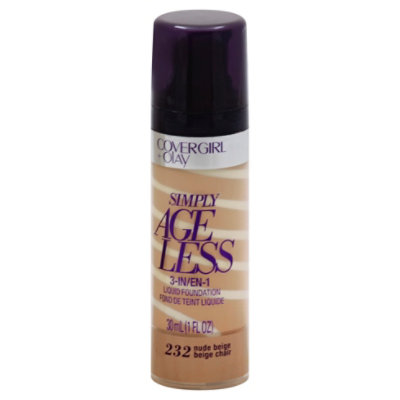 COVERGIRL + Olay Simply Ageless Liquid Foundation 3-in-1 Nude Beige 232 - 1 Fl. Oz. - Image 1